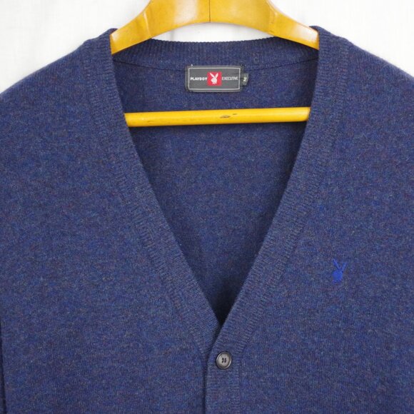 Vintage Playboy Executive Lambswool Logo Button Up Cardigan Medium - Picture 9 of 9